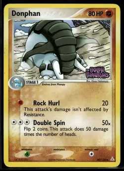 2006 Pokemon EX Holon Phantoms 40 Donphan Reverse Foil LP - Image 1