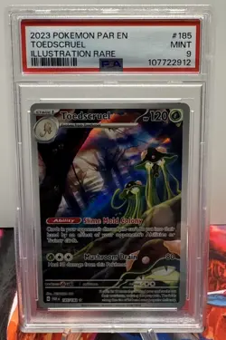 2023 POKEMON PAR EN-PARADOX RIFT #185 TOEDSCRUEL ILLUSTRATION RARE PSA 9 - Image 1