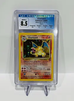 2000 POKEMON TCG CHARIZARD BASE SET 2 #4/130 HOLO RARE CGC 8.5 GRADED CARD - Image 1