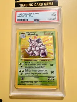PSA 9 Mint Pokemon Nidoking 11/102 Base Set Holo Rare 1999 English - Image 1