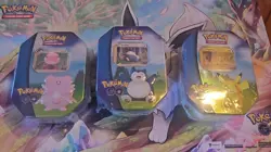 Pokemon Go Special Tin Set Of 3x New & Sealed Pikachu, Blissey, Snorlax. - Image 1