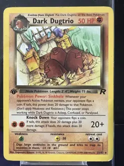 Pokemon TCG Team Rocket 1st Ed Dark Dugtrio 23/82 Star Rare MP - Image 1