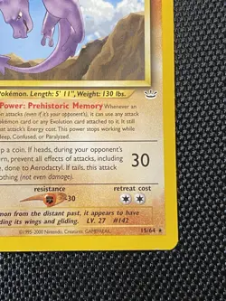 Pokemon Aerodactyl 1st Edition 15/64 Neo Revelation Rare LP+ - Image 4