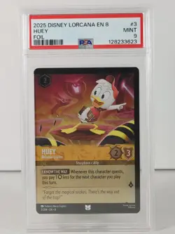 Huey - Reliable Leader - FOIL - Reign of Jafar - LORCANA 3/204 - PSA 9 - Image 1