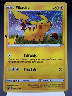 Pikachu SWSH039 - Holo - 25th Anniversary General Mills Promo Pokemon Card NM - Image 1
