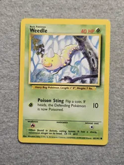 Weedle 69/102 LP 1999-2000 Base Set Pokemon Card 3th PRINT - Image 1