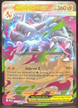Pokemon Mega Charizard X ex 013/094 Me02 Phantasmal Flames Double Rare Card 🔥 - Image 1