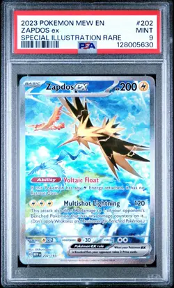 2023 POKEMON MEW EN-151 SPECIAL ILLUSTRATION RARE #202 ZAPDOS EX PSA 9 MINT - Image 1