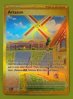 Artazon Gold Hyper Rare Stadium card (229/197 Pokemon TCG: Obsidian Flames - Image 1