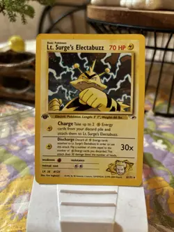 Pokemon Lt. Surge's Electabuzz Gym Heroes 70 HP 1st Edition Holo Rare 006/132 - Image 1