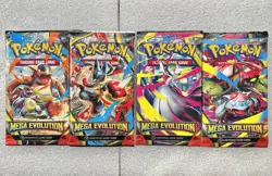 Pokemon Mega Evolution Booster Pack Lot Kangaskhan Lucario Gardevoir 4 Pack - Image 1