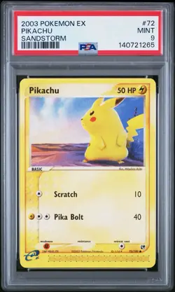 2003 POKEMON EX SANDSTORM #72 PIKACHU PSA 9 - Image 1