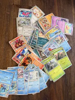 Pokemon TCG mixed bulk. 12 lbs , 3000 com/uc. 50 holo/R holo mini binder,sleeves - Image 2