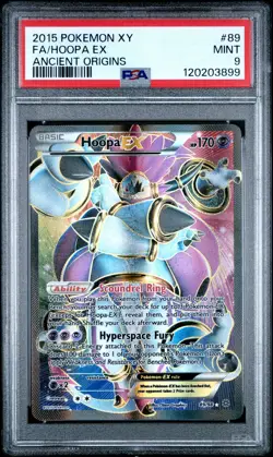 2015 POKEMON XY ANCIENT ORIGINS #89 FULL ART/HOOPA EX PSA 9 - Image 1