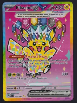 Pokemon TCG Pikachu ex 277/217 ASC EN Mega Evolution Ascended Heroes SIR - Image 1