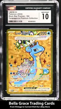 Lapras ex #164 2024 Black Star Promos Terapagos ex Premium Collection CGC 10 - Image 1
