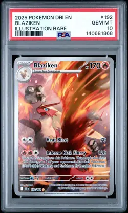 2025 Pokemon Destined Rivals Blaziken #192 Illustration Rare PSA 10 GEM MINT - Image 1