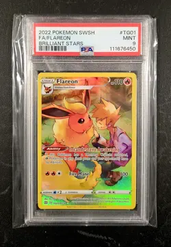 2022 Pokemon PSA 9 Flareon TG01 – Brilliant Stars Trainer Gallery Full Art - Image 1