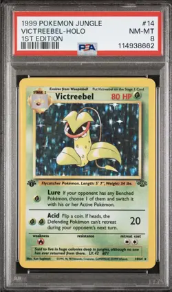 PSA8 VICTREEBEL HOLO 1ST EDITION - 14/64 WotC Pokemon TCG Jungle Set 1999 NM-MT - Image 1