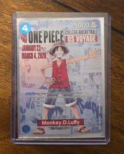 One Piece Monkey. D. Luffy College Basketball US Voyage Promo Card Only opened - Image 1