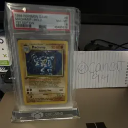 Pokemon Machamp Deck Exclusives Holo Rare 1st Edition 008/102 PSA 8 1999 Card - Image 1