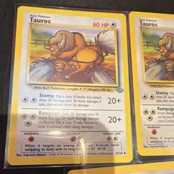 Pokemon TCG Jungle Tauros 47/64 3x Cards English Wizards 1999 - Image 3