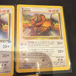 Pokemon TCG Jungle Tauros 47/64 3x Cards English Wizards 1999 - Image 4