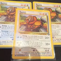 Pokemon TCG Jungle Tauros 47/64 3x Cards English Wizards 1999 - Image 5