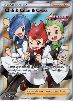 Chili & Cilan & Cress (Full Art) 258/264 Fusion Strike - Pokemon Card - NM - Image 1