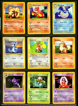 1999 Pokemon BASE SET SHADOWLESS Edition COMPLETE Uncommon Common Cards Lot MINT - Image 2