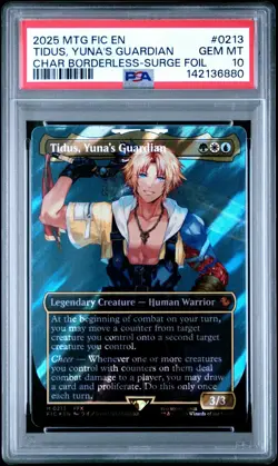 2025 MTG Final Fantasy Tidus, Yuna's Guardian Borderless Surge Foil PSA 10 - Image 1