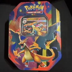 Pokemon TCG Mega Charizard Y ex Tin 4 Booster Packs & Charizard Promo Sealed - Image 1