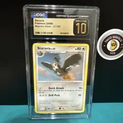 Staravia 47/100 CGC Pristine 10 POP 7 | Majestic Dawn 2008 Pokemon TCG Slab - Image 1