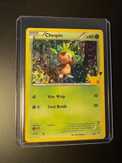 Pokemon TCG Chespin 6/25 Holo Pokemon 25th Anniversary McDonalds Promo LP - Image 3