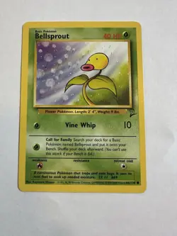 Pokemon TCG Pokemon Bellsprout Base Set 2 Common LP 66/130 - Image 1