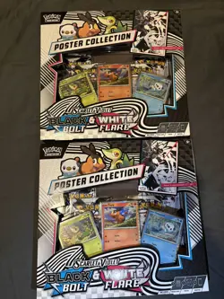 Lot of 2 NEW & SEALED Pokemon Black Bolt And White Flare Unova Poster Collection - Image 1