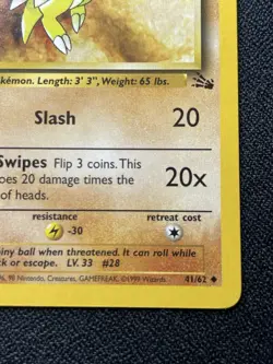 Pokemon Sandslash 41/62 1st Edition Fossil Uncommon LP / MP - Image 4