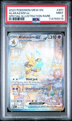 Alakazam Ex Special Illustration Rare Pokemon Mew En-151 201 NM PSA 9 - Image 1