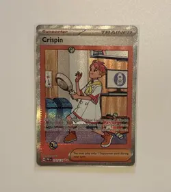 Pokemon TCG Crispin Trainer Prismatic Evolutions Full Art (NM) - Image 1