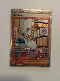 Pokemon TCG Crispin Trainer Prismatic Evolutions Full Art (NM) - Image 2