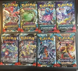 Pokemon Booster Packs Mixed Lot of 13 packs. Scarlet and Violet, Surging Sparks - Image 1