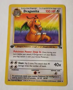 Dragonite 1st Edition Nonholo 19/62 Fossil Set 1999 Vintage Pokemon #59 Lp - Image 1