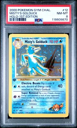 2000 Pokemon Gym Challenge #12 Misty's Golduck Holo 1st Edition PSA 8 NM-MINT - Image 1