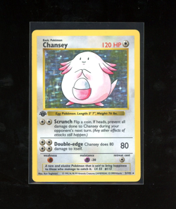 LP 1999 Pokemon 1ST EDITION Base Set Chansey 3/102 Holo Foil Shadowless Rare - Image 1