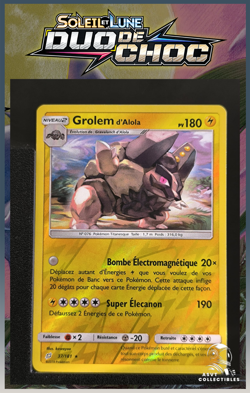 Carte Pokemon Grolem d'Alola 37/181 Rare Reverse SL9 Duo De Choc FR - Image 1