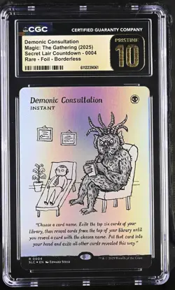DEMONIC CONSULTATION Secret Lair Foil Rare CGC Pristine 10 MTG [Nostalgium] - Image 1