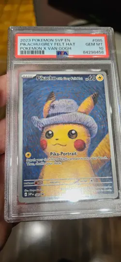 Pikachu Van Gogh (Pikachu with Grey Felt Hat) PSA 10 Pokemon Card - Image 1
