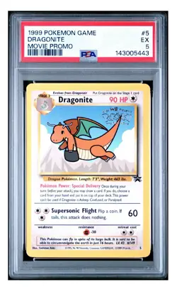 1999 POKEMON GAME MOVIE | MOVIE PROMO DRAGONITE 5 PSA 5 - Image 1