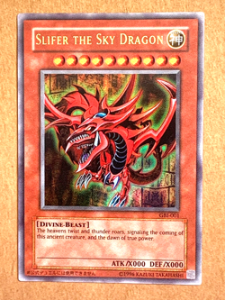 yugioh ORIGINAL 1996 SLIFER THE SKY DRAGON GB1-001 Ultra Rare Near Mint - Image 1