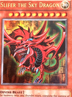 yugioh ORIGINAL 1996 SLIFER THE SKY DRAGON GB1-001 Ultra Rare Near Mint - Image 2